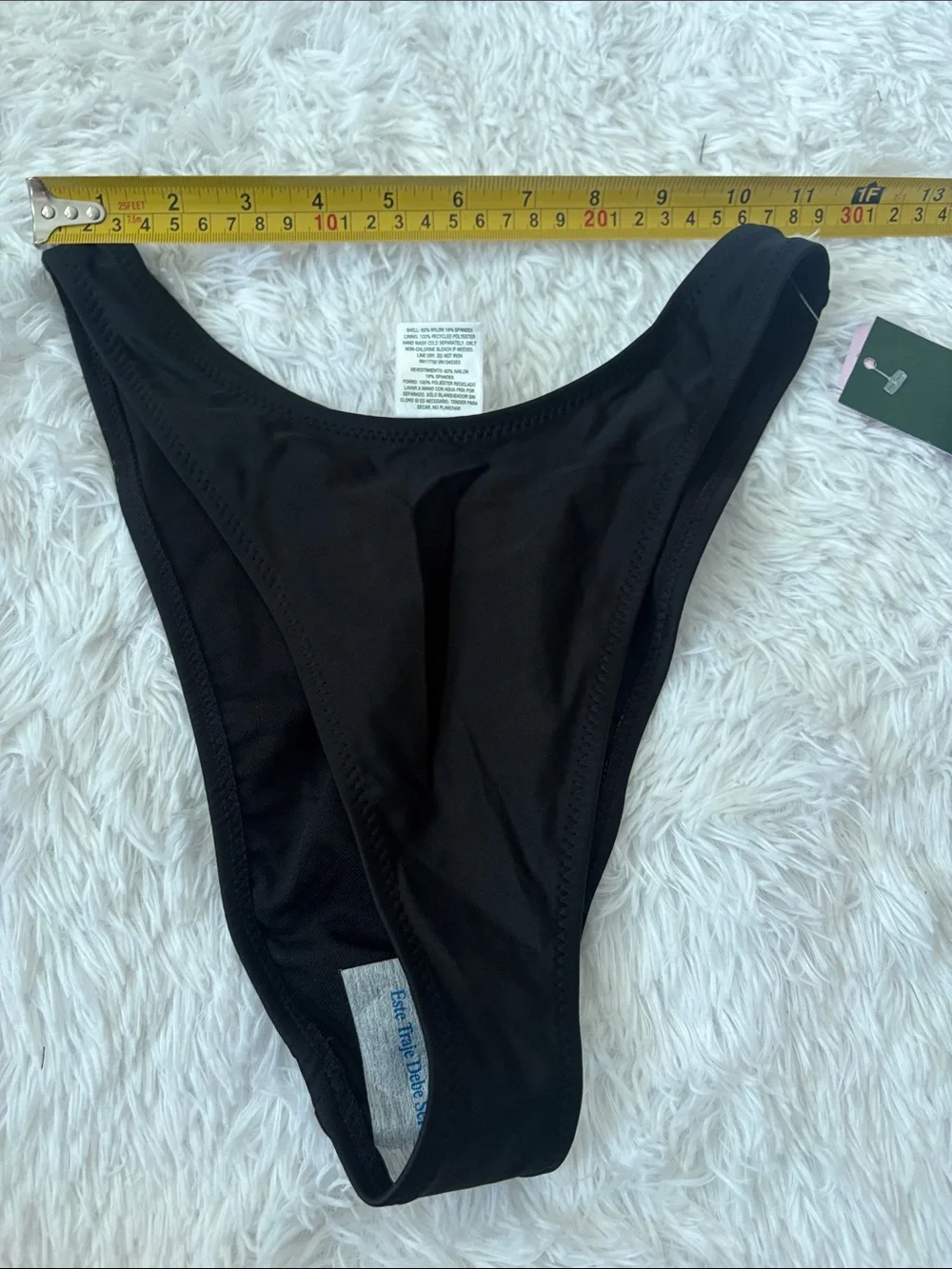 NWT Wild Fable Black Swim Bikini Bottoms Mid Rise Ultra High Leg Super Cheeky S